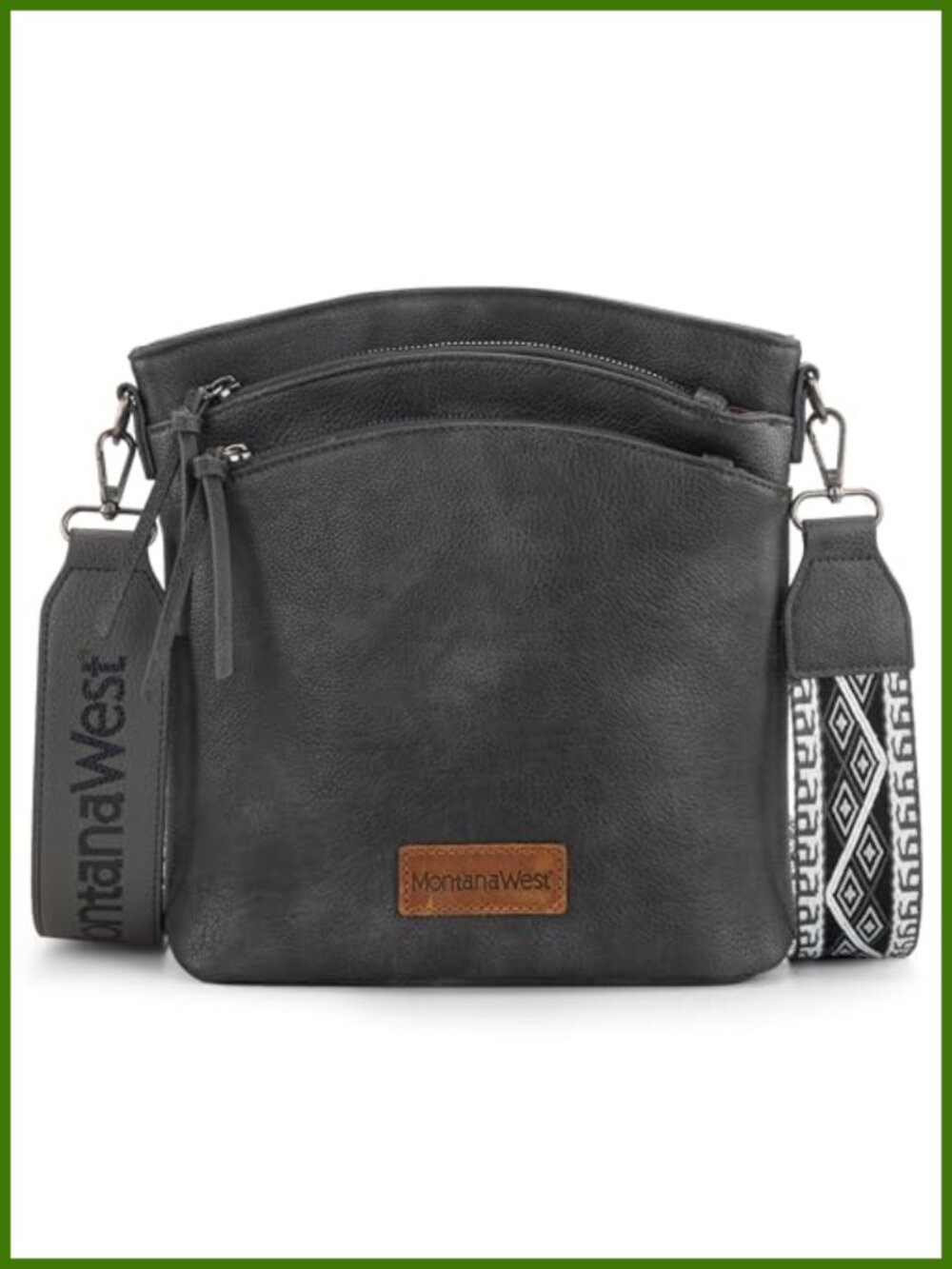 Montana West Multi Zip Pocket Crossbody Bag with Adjustable Guitar Strap